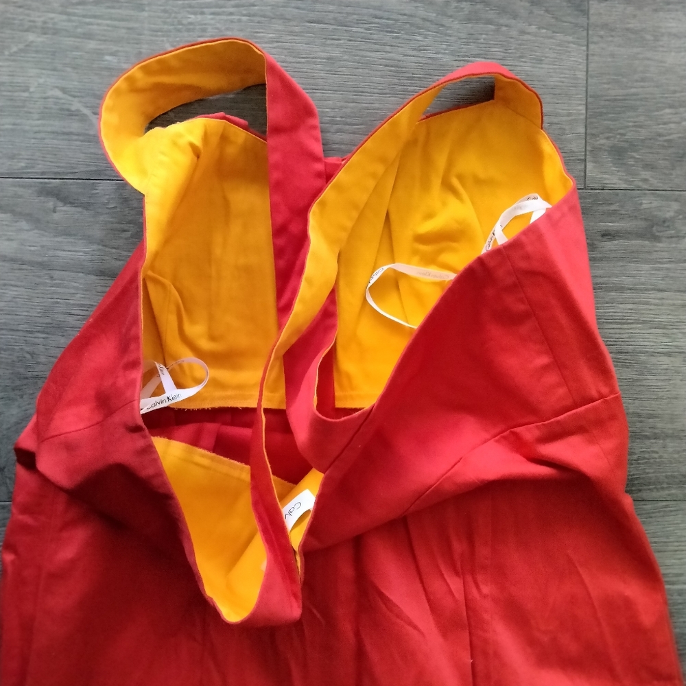 Calvin Klein Red Sleevless Button Down Sheat Midi… - image 8